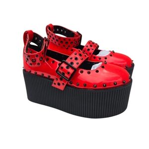 Y.R.U Kaos Red Platform Mary Janes